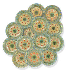 FOURTEEN PORCELAIN DESSERT PLATES FROM THE KREMLIN SERVICE