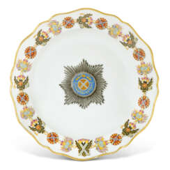 A PORCELAIN SOUP PLATE FROM THE SERVICE OF THE ORDER OF ST A...
