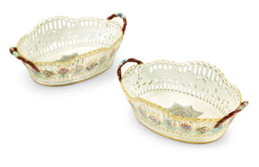TWO PORCELAIN BASKETS FROM THE SERVICE OF THE ORDER OF ST AN...