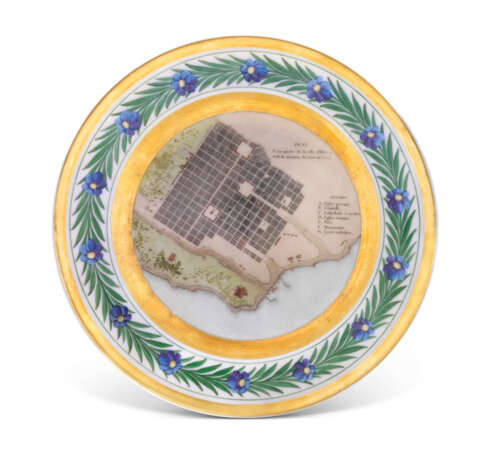 A PORCELAIN TOPOGRAPHICAL PLATE - photo 1