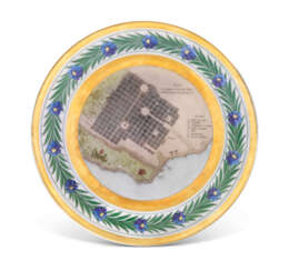 A PORCELAIN TOPOGRAPHICAL PLATE