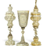 A PARCEL-GILT SILVER CHALICE AND TWO COVERED CUPS - photo 1