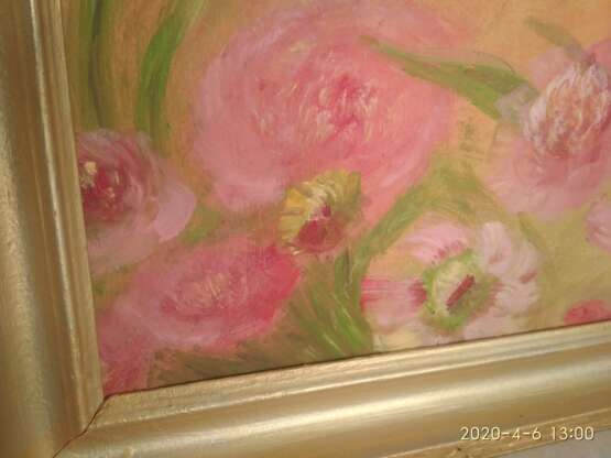 Oil painting “Flowers. Peonies. Flowers.Peonies.”, Fiberboard, Paintbrush, Flower still life, Ukraine, 2020 - photo 2
