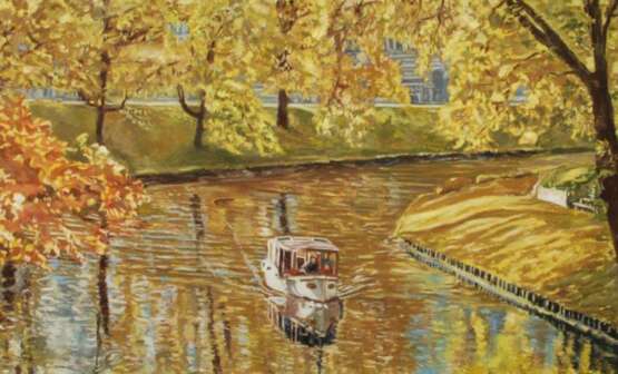 Gemälde „Herbstkreuzfahrt“, Leinwand, Ölfarbe, Impressionismus, Landschaftsmalerei, 2020 - Foto 1