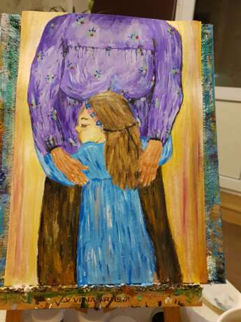 Painting “Granddaughter and beloved grandmother”, Acrylic paint, 2020 - photo 5