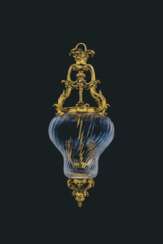 A FRENCH ORMOLU AND MOLDED-GLASS LANTERN