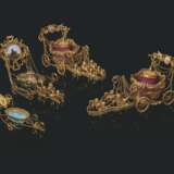 A GROUP OF FOUR ORMOLU AND OPLAINE GLASS TABLE ORNAMENTS - photo 1
