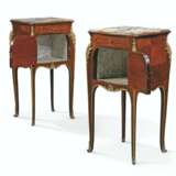 A PAIR OF FRENCH ORMOLU-MOUNTED MAHOGANY, WALNUT, AND AMARANTH PARQUETRY BEDSIDE CABINETS - photo 2