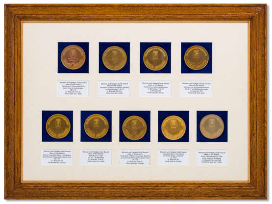 A FRAMED DISPLAY OF NINE 'THE BENSON & HEDGES CUP' GOLD AWARDS - photo 1