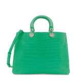 DIOR. A MATTE GREEN NILOTICUS CROCODILE LARGE LADY D WITH SILVER HARDWARE - photo 4