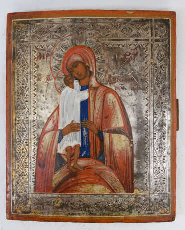 HAUSIKONE "MARIA UND JESUS", Tempera auf Holz, Russland 19. Jahrhundert - photo 1
