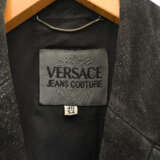 VERSACE "JEANS COUTURE" HERRENJACKE GR 40/54,schwarzes Leder/Polyester, Italien 2000er-Jahre - Foto 3
