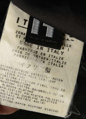 VERSACE "JEANS COUTURE" HERRENJACKE GR 40/54,schwarzes Leder/Polyester, Italien 2000er-Jahre - Foto 6