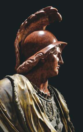 A LIFESIZE FRENCH ORMOLU-MOUNTED POLYCHROME MARBLE BUST OF A... - photo 4