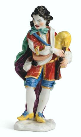 Meissen Porcelain Factory. A MEISSEN PORCELAIN FIGURE OF AN ACTOR PLAYING THE BAGPIPES ... - фото 1