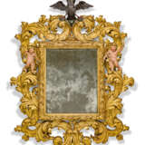 A NORTH ITALIAN PARCEL-GILT AND POLYCHROME-PAINTED MIRROR - фото 1