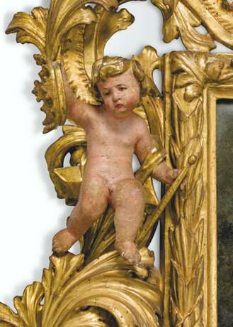 A NORTH ITALIAN PARCEL-GILT AND POLYCHROME-PAINTED MIRROR - photo 5