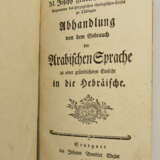 JOSEPH FRIEDRICH SCHELLINGS:"ABHANDLUNG V.D. GEBRAUCH D. HEBRÄISCHEN SPRACHE", gebundene Ausgabe, Stuttgart 1771 - photo 2