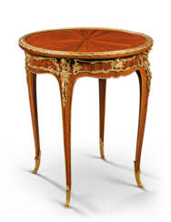 A FRENCH ORMOLU-MOUNTED TULIPWOOD PARQUETRY AND MARQUETRY OC...