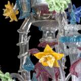 AN ITALIAN COLOURED GLASS TWELVE-LIGHT CHANDELIER - photo 2