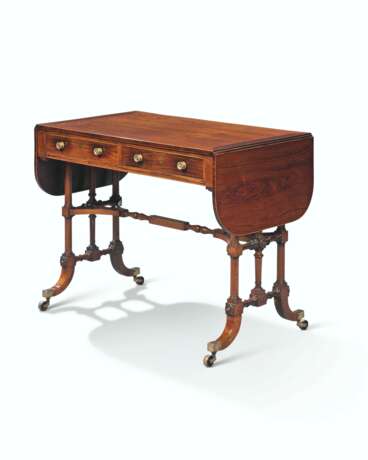 A REGENCY INDIAN AND BRAZILIAN ROSEWOOD SOFA TABLE - фото 1