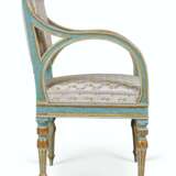 A PAIR OF NORTH ITALIAN BLUE-PAINTED AND PARCEL-GILT FAUTEUI... - Foto 2