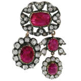 RUBY AND DIAMOND CHOKER, BROOCH, EARRING AND RING SUITE - photo 3
