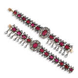 RUBY AND DIAMOND CHOKER, BROOCH, EARRING AND RING SUITE - photo 5