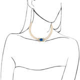 SAPPHIRE, DIAMOND AND CULTURED PEARL NECKLACE - photo 2