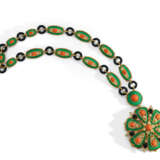 Van Cleef & Arpels. RARE CHRYSOPRASE, CORAL, ONYX AND DIAMOND PENDENT NECKLACE, ... - photo 1