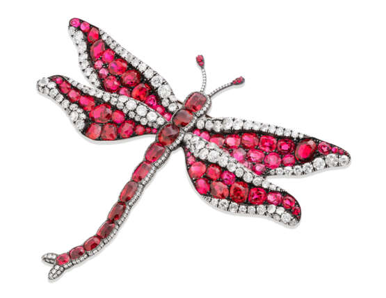 SPINEL AND DIAMOND BROOCH - photo 2