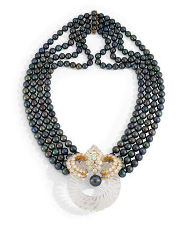 Gerard. ROCK CRYSTAL, CULTURED PEARL AND DIAMOND NECKLACE, EARRING A... - photo 2