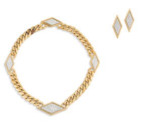 GOLD AND DIAMOND NECKLACE AND EARRING SET, DAVID WEBB
