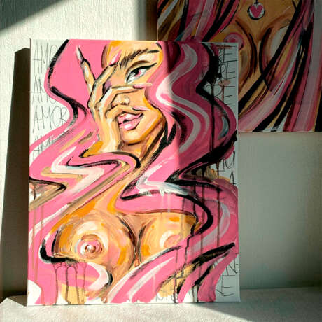 Design Painting, Painting “Painting Girl Nude”, Canvas, Acrylic paint, Pop Art, Fantasy, 2020 - photo 2