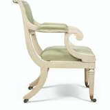 A SET OF FOUR REGENCY WHITE-PAINTED OPEN ARMCHAIRS - фото 2