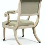 A SET OF FOUR REGENCY WHITE-PAINTED OPEN ARMCHAIRS - фото 3