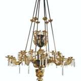 A WILLIAM IV PATINATED AND GILT BRONZE AND CUT GLASS TWENTY-... - фото 1