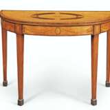 A GEORGE III SATINWOOD, KINGWOOD AND MARQUETRY DEMI-LUNE GAM... - photo 1