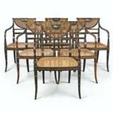 Gillows. A SET OF SIX GRAINED 'MONTGOMERIE PATTERN' OPEN ARMCHAIRS - photo 1