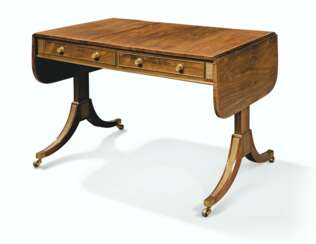 A REGENCY BRASS-MOUNTED BRAZILIAN ROSEWOOD SOFA TABLE