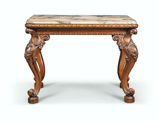 A WILLIAM IV OAK AND MARBLE CENTRE TABLE - фото 2