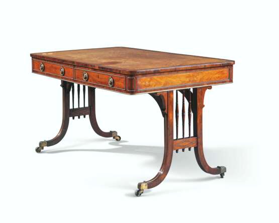 A GEORGE IV BRASS-MOUNTED ROSEWOOD LIBRARY TABLE - photo 1