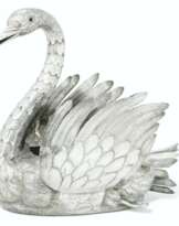 A PORTUGUESE SILVER SWAN JARDINIERE