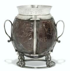 A COMMONWEALTH IRISH SILVER-MOUNTED COCONUT-CUP
