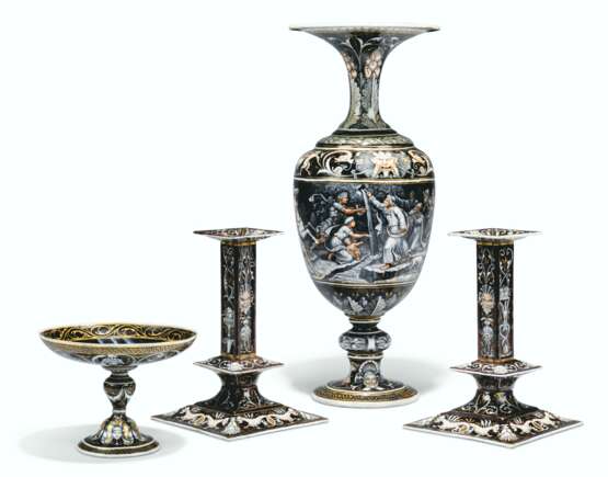 Limoges. A GROUP OF FOUR FRENCH 'RENAISSANCE REVIVAL' ENAMEL OBJECTS ... - photo 1