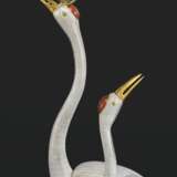 A PAIR OF LARGE CHINESE CLOISONNE ENAMEL CRANES - photo 4