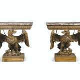 A PAIR OF 'KENTIAN' STRIPPED PINE AND MARBLE EAGLE CONSOLE T... - Foto 1
