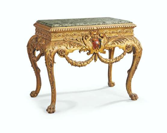 A NORTH EUROPEAN GILTWOOD CONSOLE TABLE - фото 1
