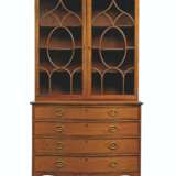 A GEORGE III SATINWOOD AND KINGWOOD AND BURR YEW CROSSBANDED SECRETAIRE BOOKCASE - photo 1