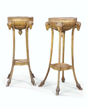 A PAIR OF 'ADAM' GILTWOOD BOWL STANDS OR JARDINIERES - photo 1